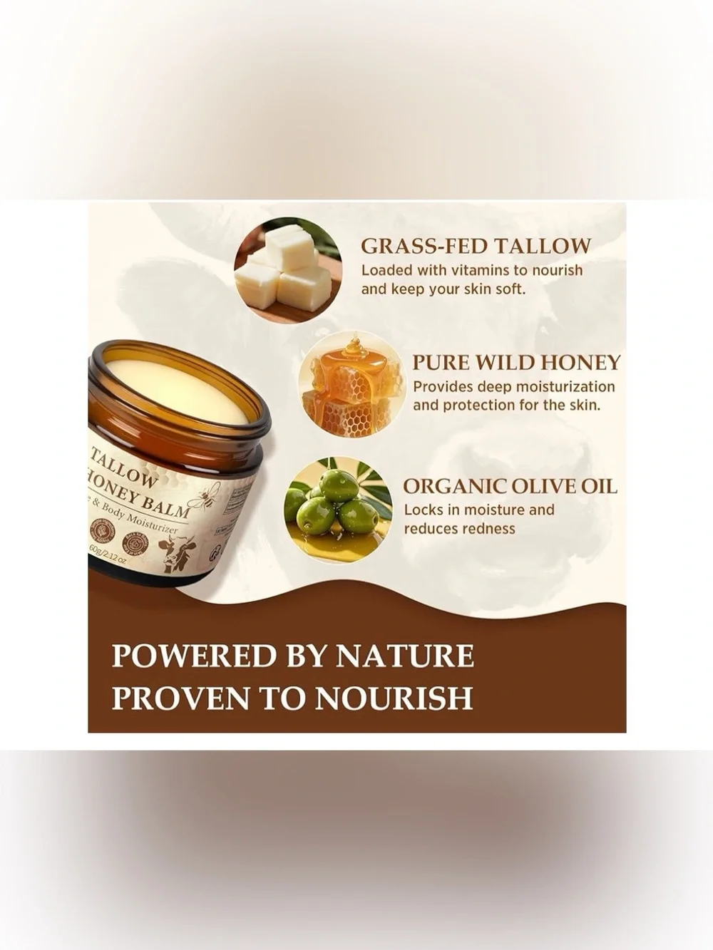 PNCTHO Tallow Honey Balm Face & Body Moisturizer 60g New Sealed